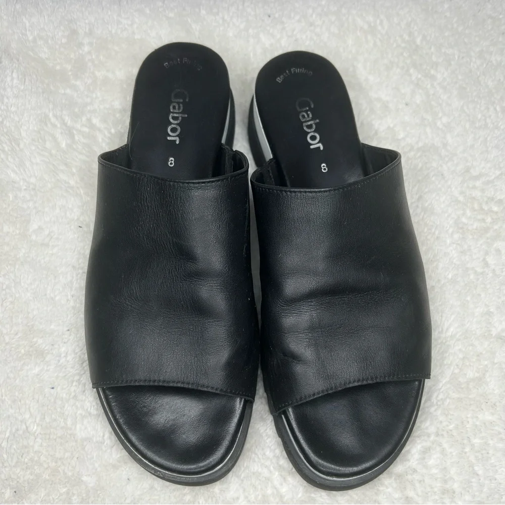 Gabor Black & White Platform Sandal Size 8